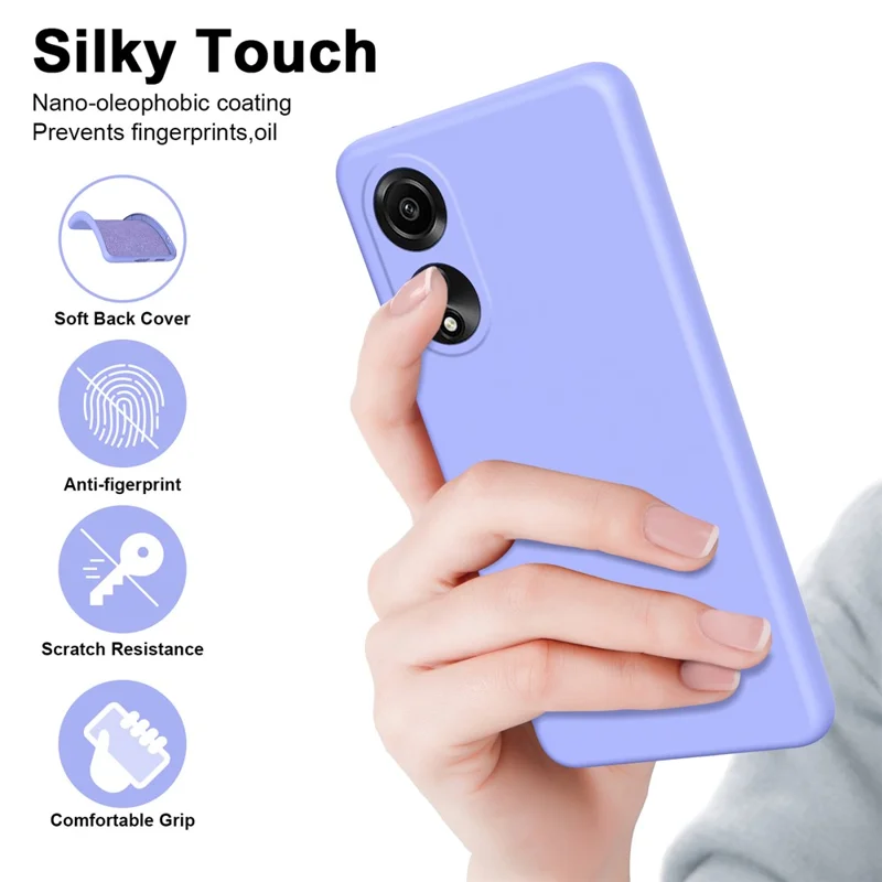 For Oppo A78 4G TPU Case 2.2mm Rubberized Drop-proof Phone Cover - Purple
