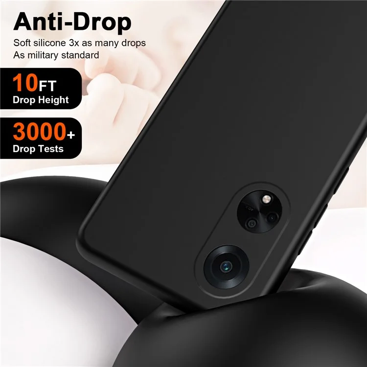 Pour Oppo A98 5G Case Rubberized 2.2mm Soft Liner TPU Phone Cover - Noir