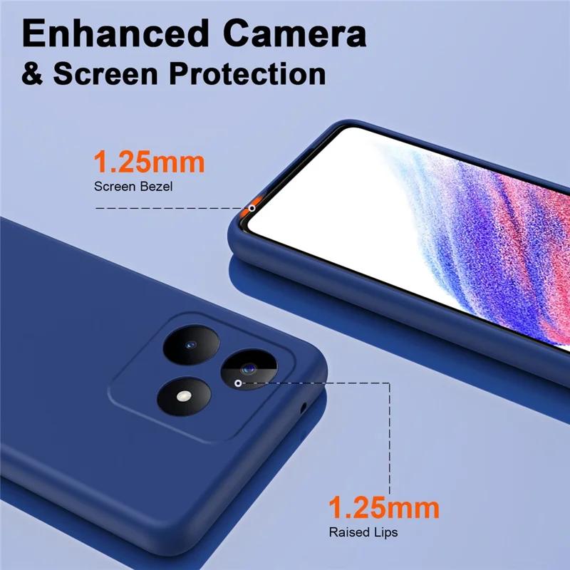 Para Realme C53 (Global) / C53 (Índia) / Capa C51 2.2mm Anti-impressão digital Capa de celular TPU - Azul
