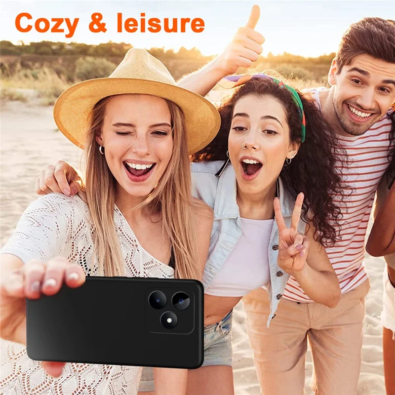 For Realme C53 (Global) / C53 (India) / C51 Case 2.2mm Anti-fingerprint Phone TPU Cover - Black