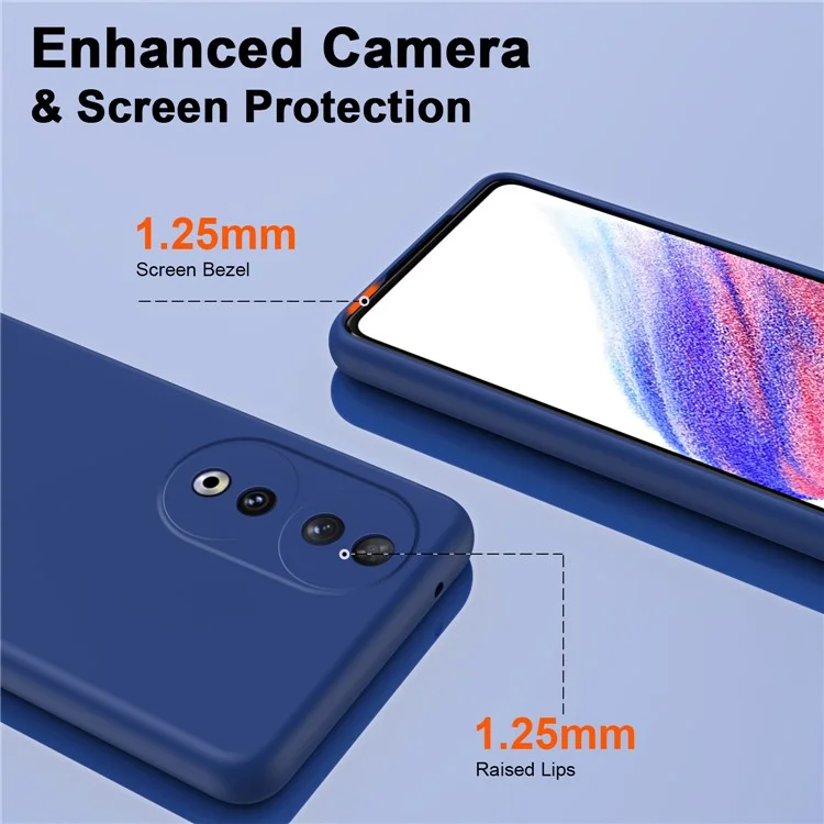 For Honor 90 TPU Case 2.2mm Rubberized Soft Lining Anti-scratch Phone Cover - Blue