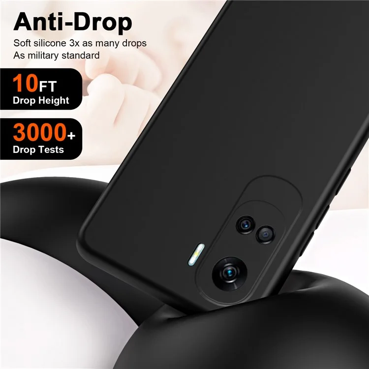 Per Honor 90 Lite 5G / X50i 5G Custodia Anti-caduta 2,2 mm Copertura posteriore in TPU gommata - Nero 