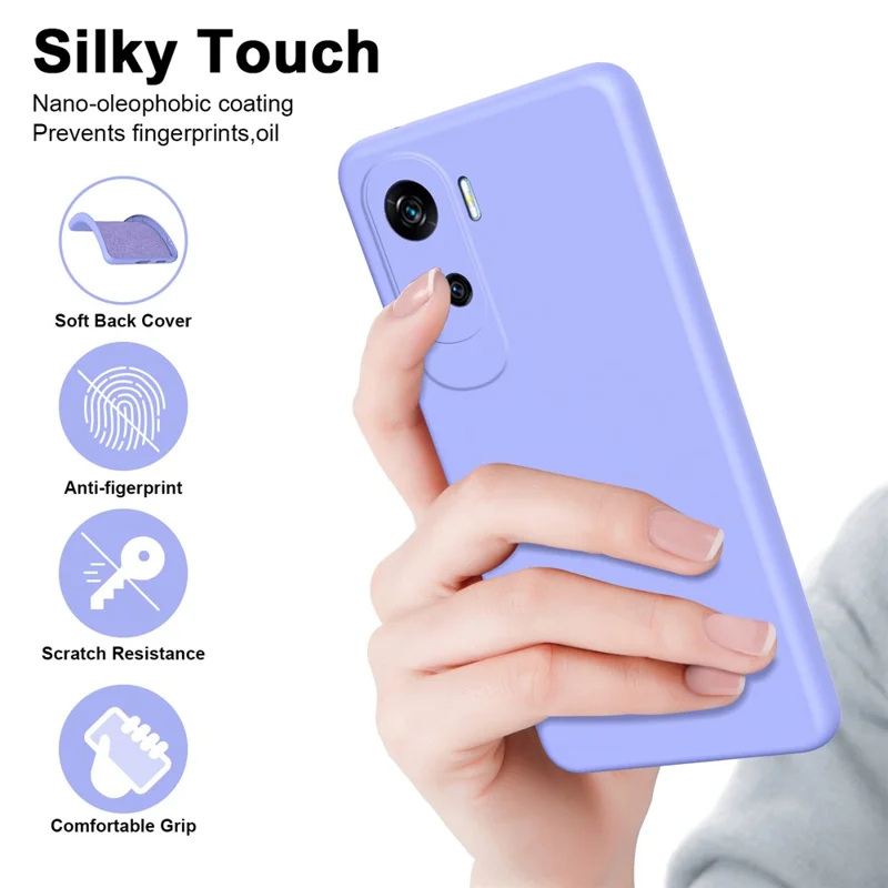 For Honor 90 Lite 5G / X50i 5G Case Anti-drop 2.2mm Rubberized TPU Back Cover - Purple