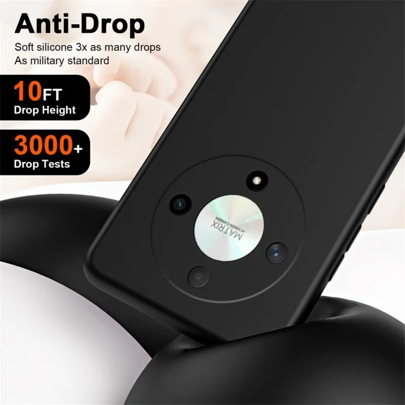 Capa para For Honor X9b 5G / Magic6 Lite 5G, Capa TPU Borrachada de 2,2 mm com Revestimento Interior Macio em Fibra - Preto