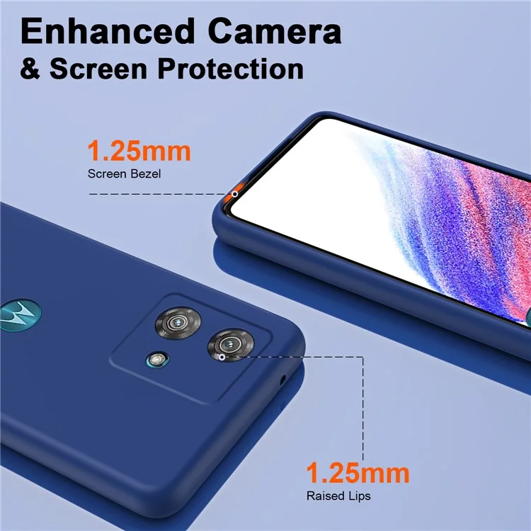 Per Motorola Edge 40 Neo 5G Custodia Protezione Lente Precisa 2.2mm Copertura TPU - Blu