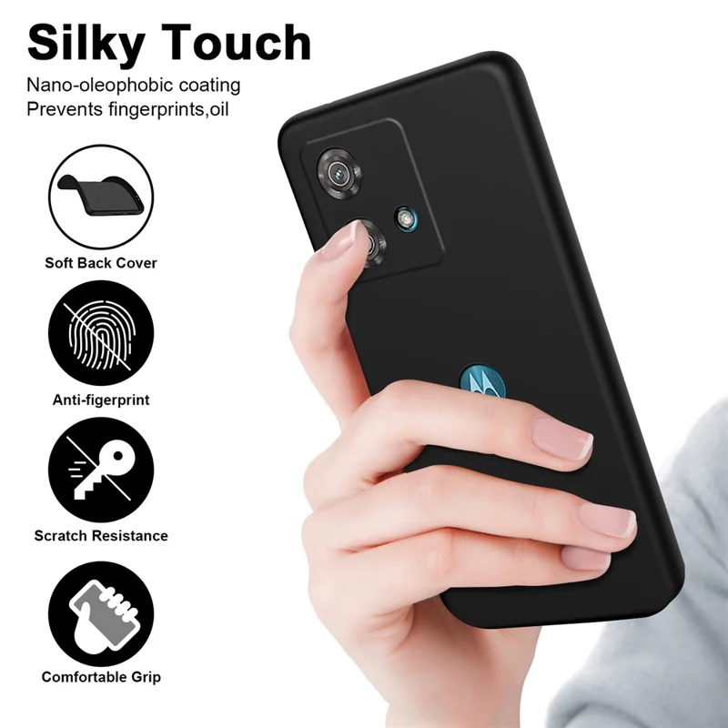 For Motorola Edge 40 Neo 5G Case Precise Lens Protection 2.2mm TPU Cover - Black