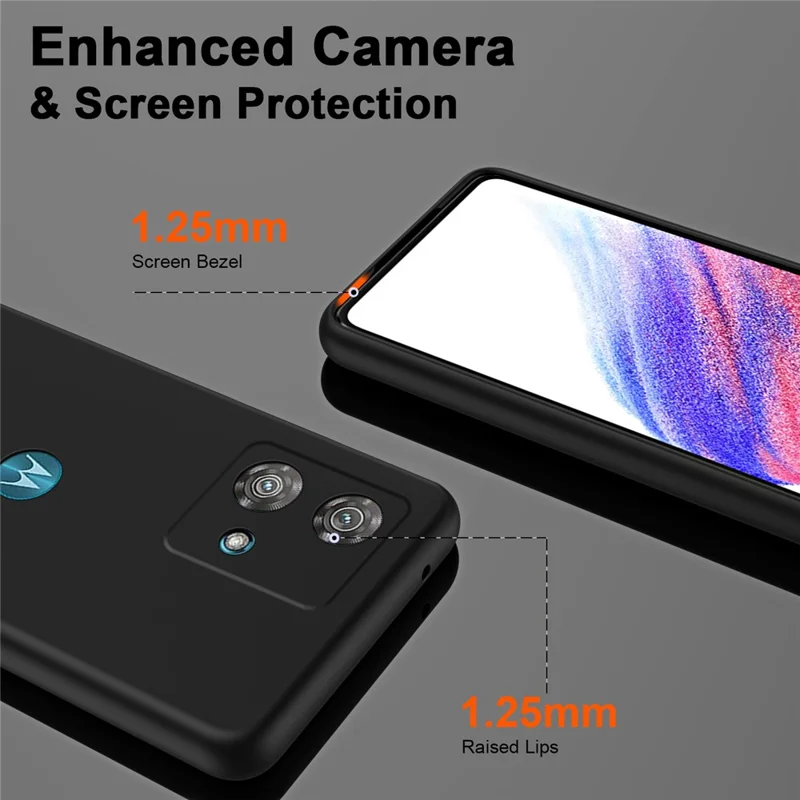 For Motorola Edge 40 Neo 5G Case Precise Lens Protection 2.2mm TPU Cover - Black