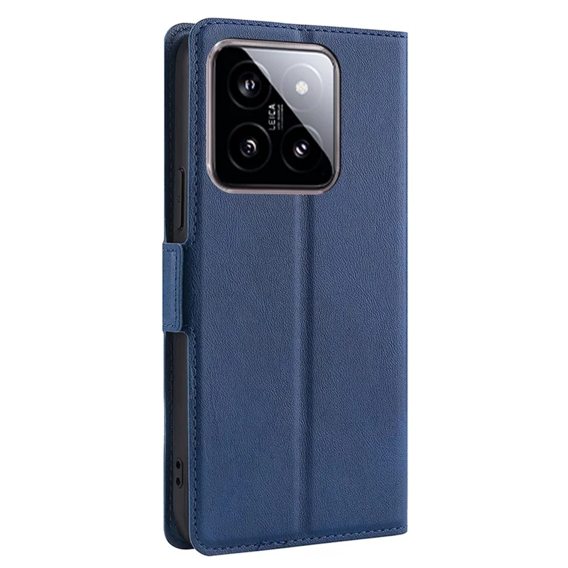 For Xiaomi 14 Case Card Holder Side Magnetic Clasp Leather Cover - Blue