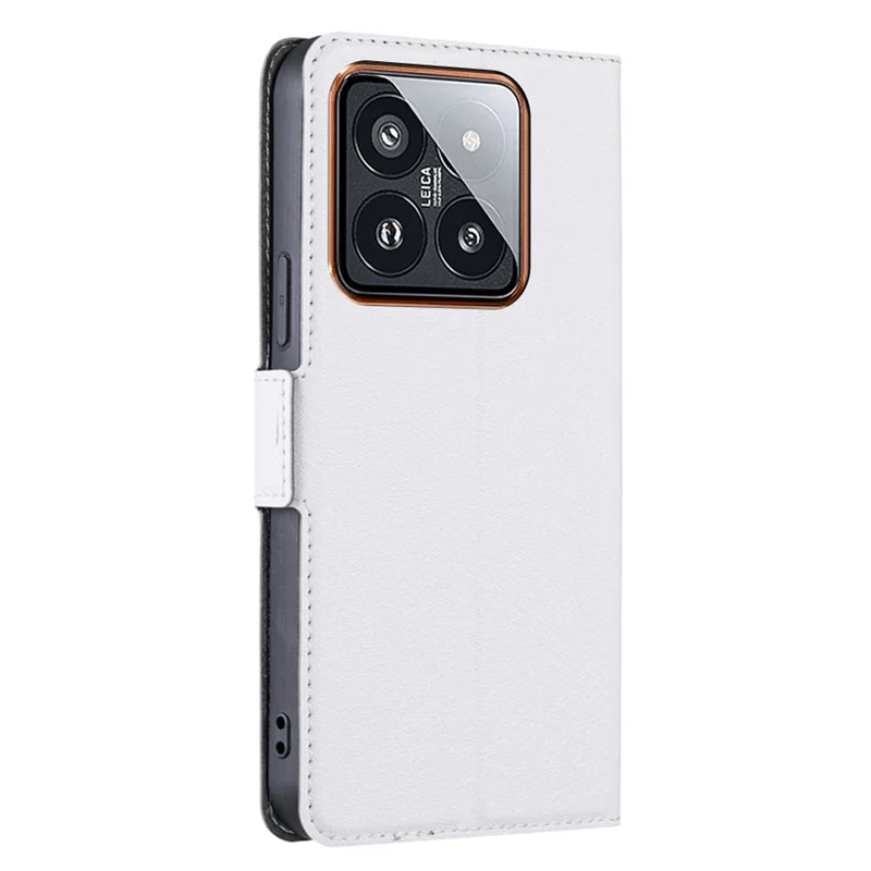 For Xiaomi 14 Pro Case Stand Card Slot Leather Phone Cover - White