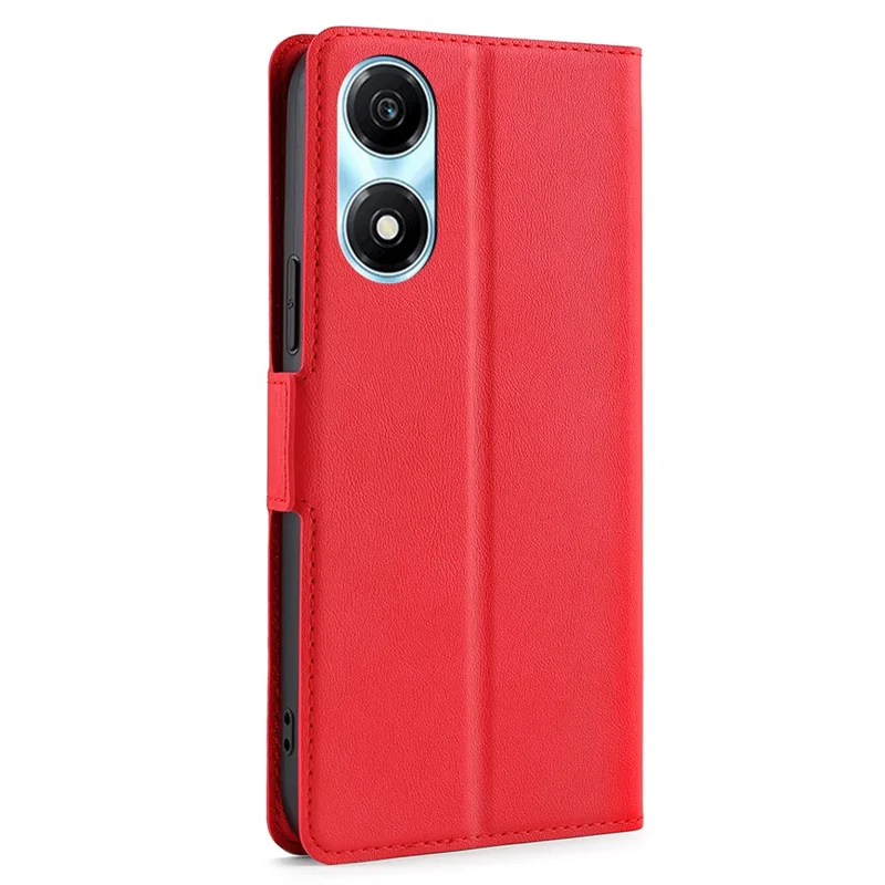 For Honor X5 Plus / Play 40C 5G Case Card Holder Leather Stand Cover - Red