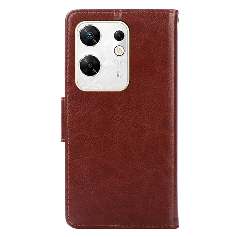 For Infinix Zero 30 4G Case Textured Leather Stand Wallet Phone Cover - Brown