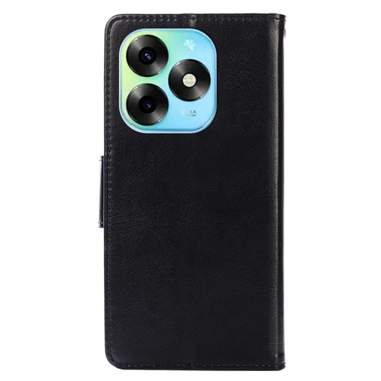 Étui pour itel S23+ en TPU+PU Cuir Portefeuille Support Anti-Drop - Noir