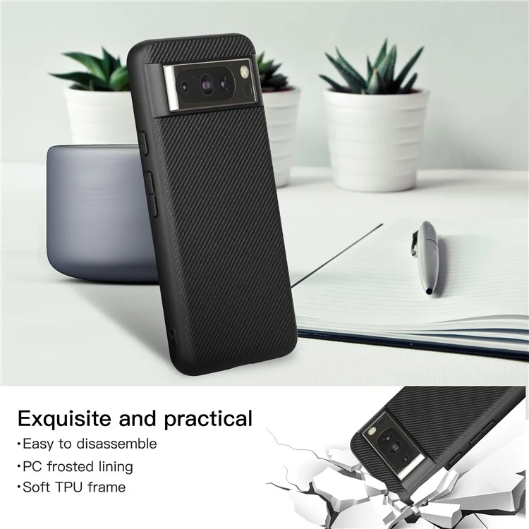 VILI TC Series for Google Pixel 8 Pro Case PU Leather Coated TPU Phone Back Cover