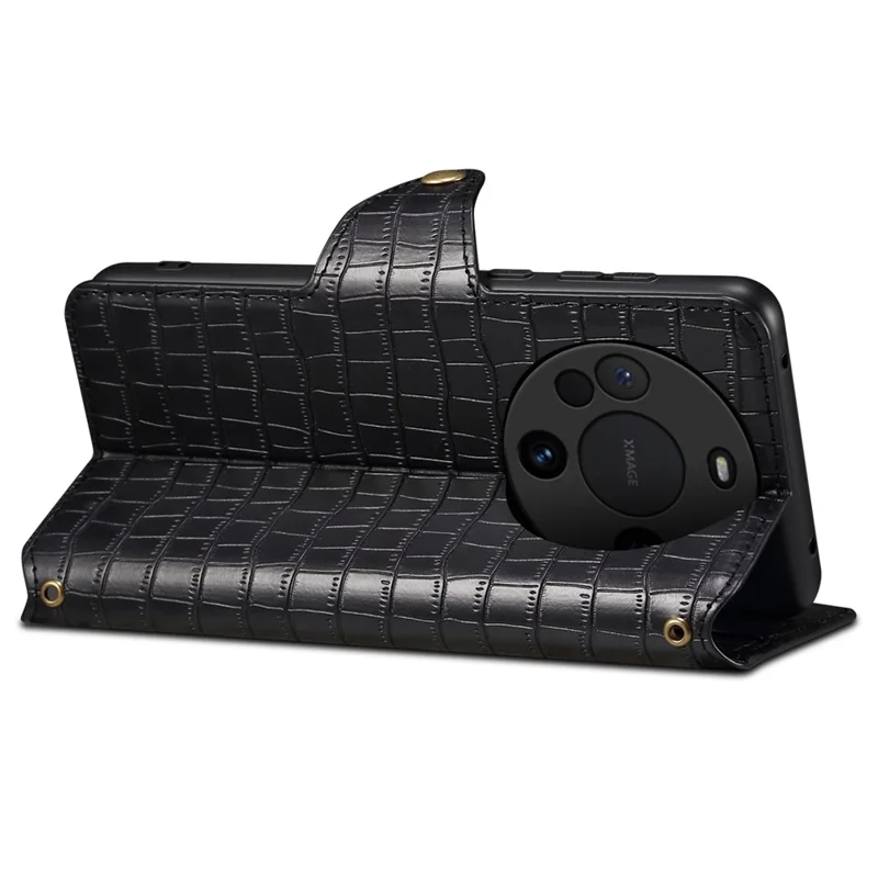 For Huawei Mate 60 Pro Case Stand Wallet Drop-proof Leather Cover - Black