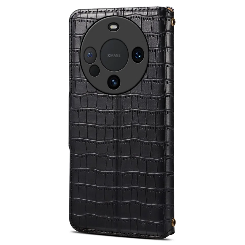 For Huawei Mate 60 Pro Case Stand Wallet Drop-proof Leather Cover - Black