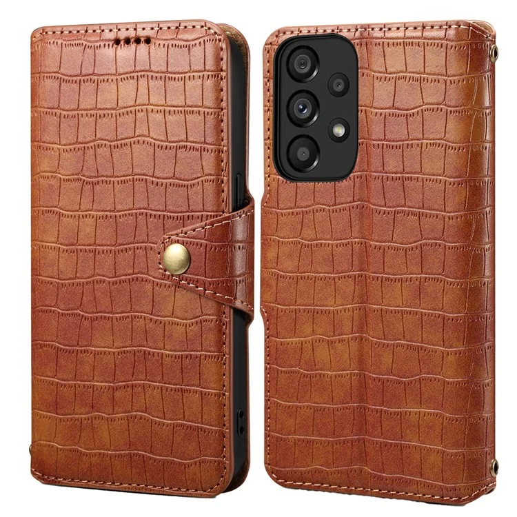 For Samsung Galaxy A23 4G / A23 5G (Global Version) Case PU Leather Wallet Phone Cover - Brown