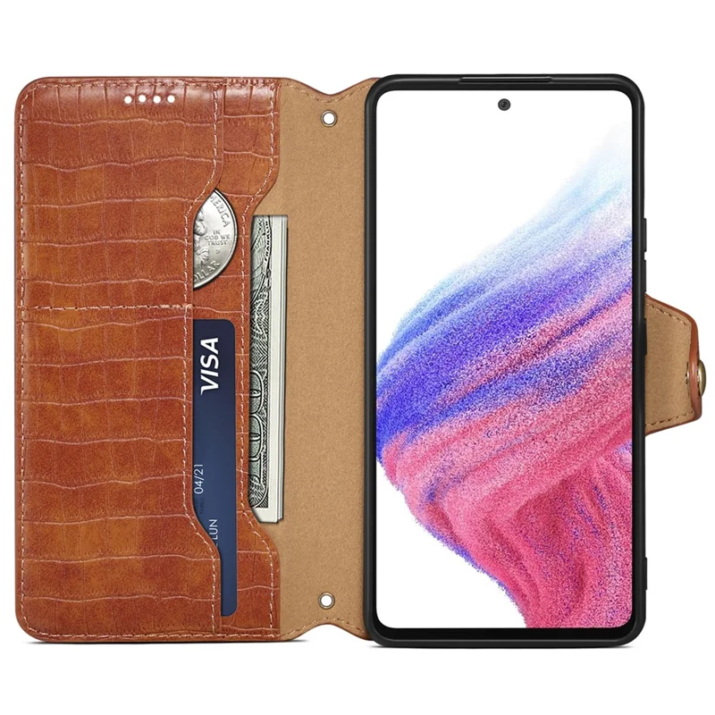 For Samsung Galaxy A23 4G / A23 5G (Global Version) Case PU Leather Wallet Phone Cover - Brown