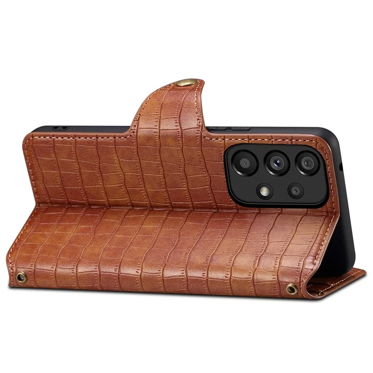 For Samsung Galaxy A23 4G / A23 5G (Global Version) Case PU Leather Wallet Phone Cover - Brown
