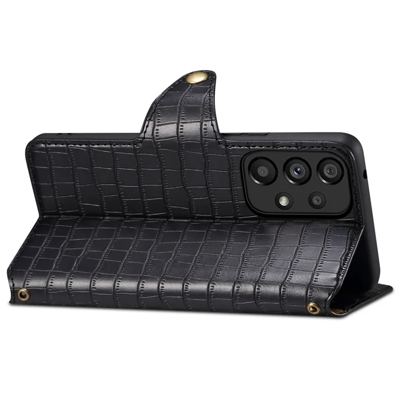 For Samsung Galaxy A23 4G / A23 5G (Global Version) Case PU Leather Wallet Phone Cover - Black