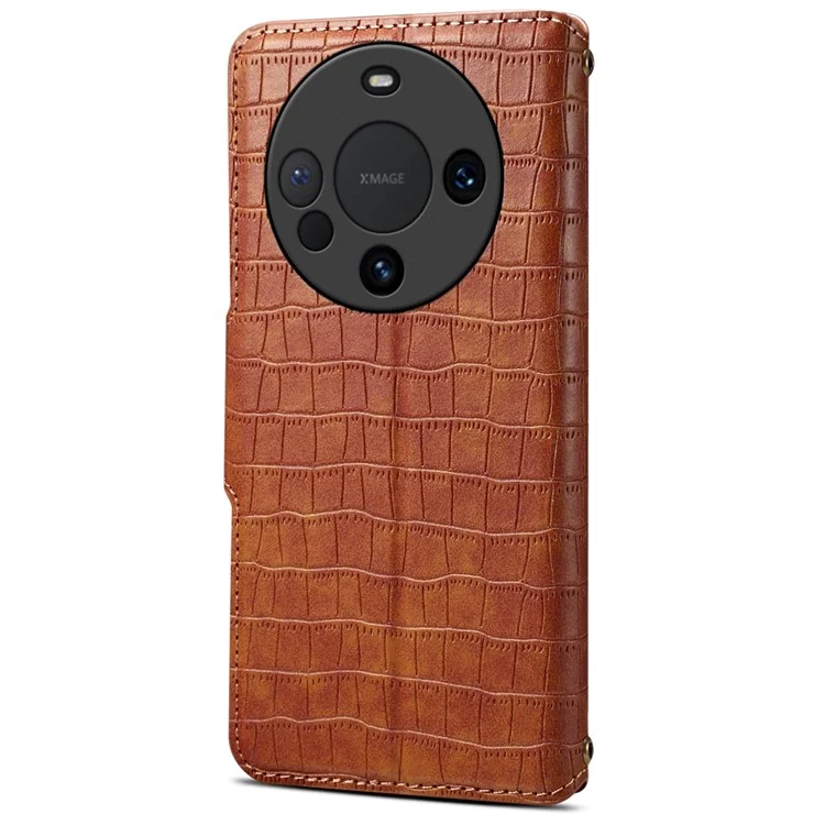 Чехол для телефона из искусственной кожи с подставкой для Huawei Mate 60 Pro+ - коричневый
