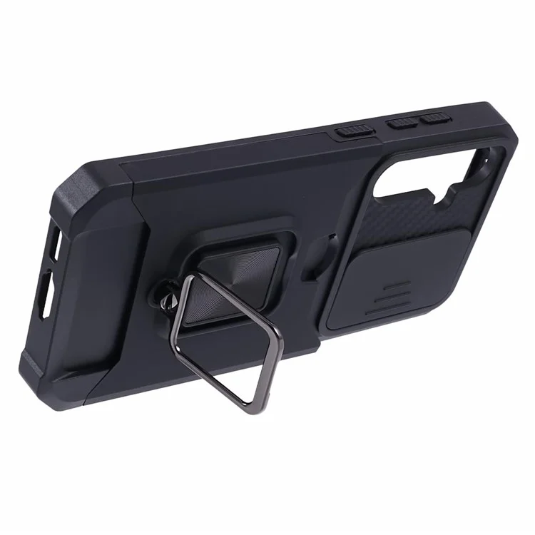 Funda con Soporte y Protección de Cámara para Samsung Galaxy S24+ - Negro