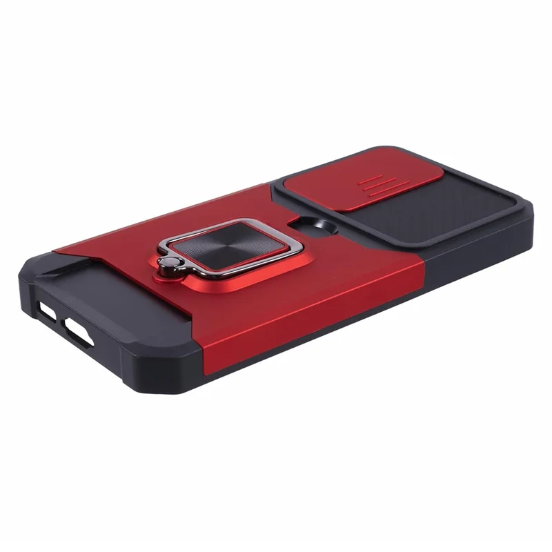 For Samsung Galaxy S25 / S24 Case with Slide Camera Cover Kickstand Phone Protector - Red