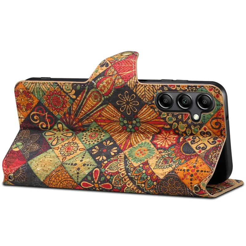 For Samsung Galaxy A14 4G / 5G Case Flower Printing Horizontal Stand PU Leather Phone Cover - Autumn
