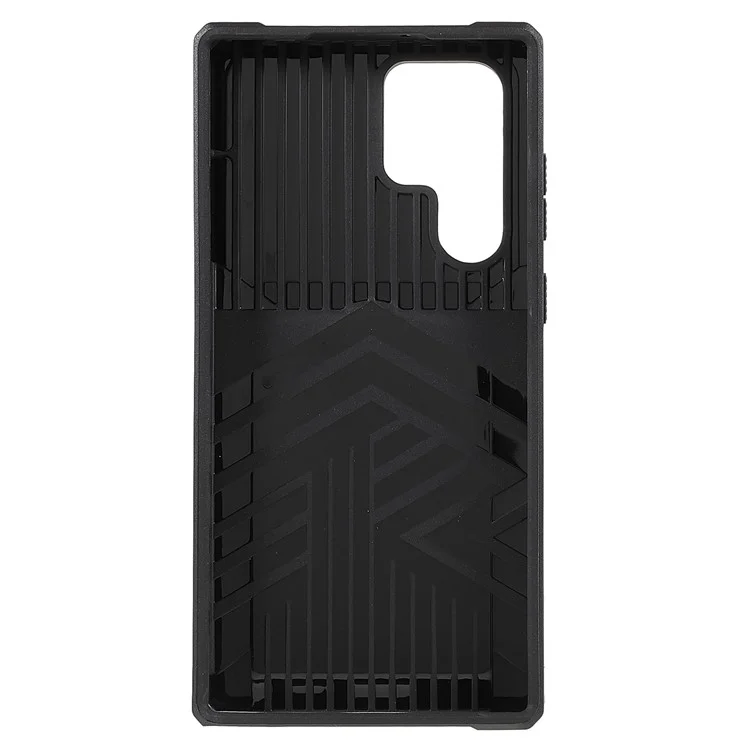 Para Samsung Galaxy S24 Ultra Capa de Telefone Caso PC+TPU Suporte com Porta de Cartão - Preto
