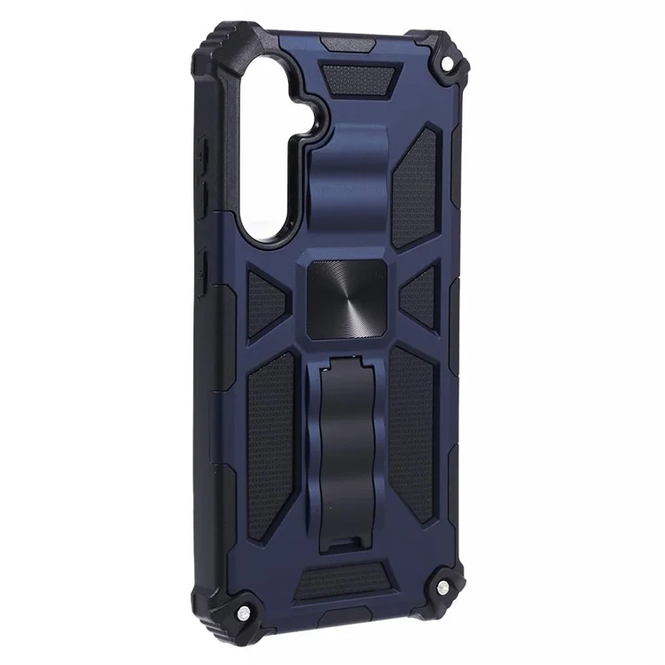 For Samsung Galaxy S23 FE Kickstand Case PC + TPU Anti-drop Phone Cover - Blue