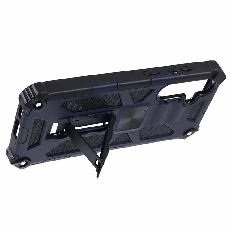 For Samsung Galaxy S23 FE Kickstand Case PC + TPU Anti-drop Phone Cover - Blue