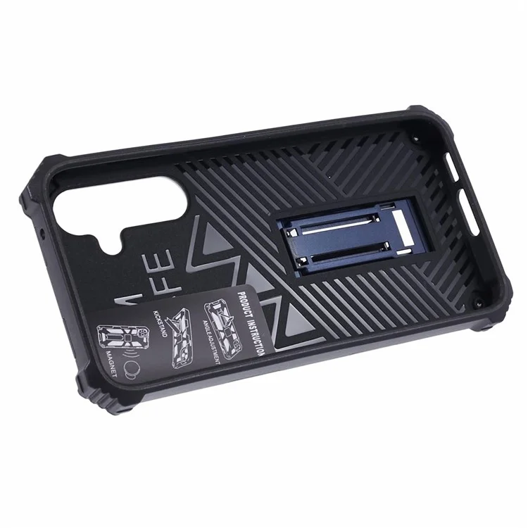 For Samsung Galaxy S23 FE Kickstand Case PC + TPU Anti-drop Phone Cover - Blue