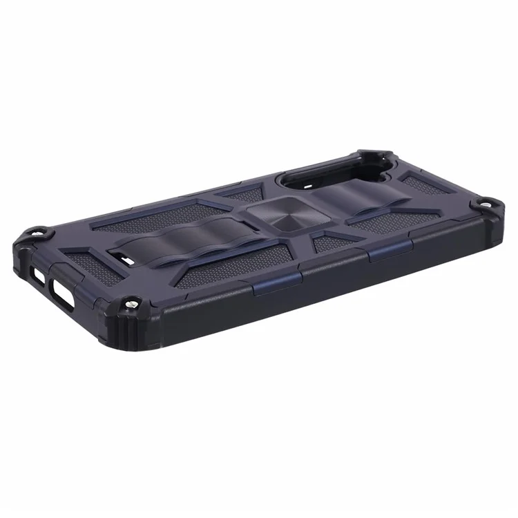 For Samsung Galaxy S23 FE Kickstand Case PC + TPU Anti-drop Phone Cover - Blue