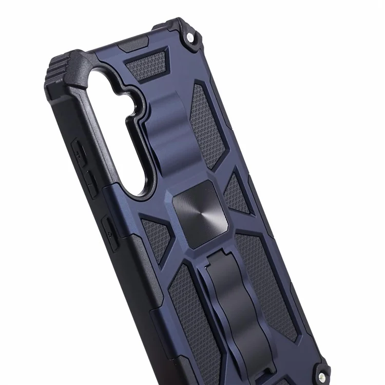 For Samsung Galaxy S23 FE Kickstand Case PC + TPU Anti-drop Phone Cover - Blue