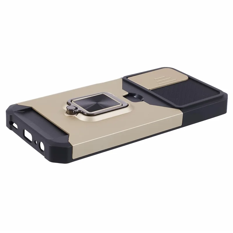 Para Samsung Galaxy A15 5G Funda Soporte de Tarjeta PC+TPU Funda Protectora del Teléfono con Soporte - Oro