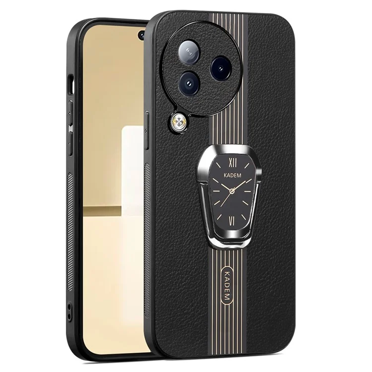 KADEM Para Xiaomi Civi 3 5G Caixa de Suporte de Suporte de Couro PU Shell TPU+Acrílico Capa de Telefone - Preto