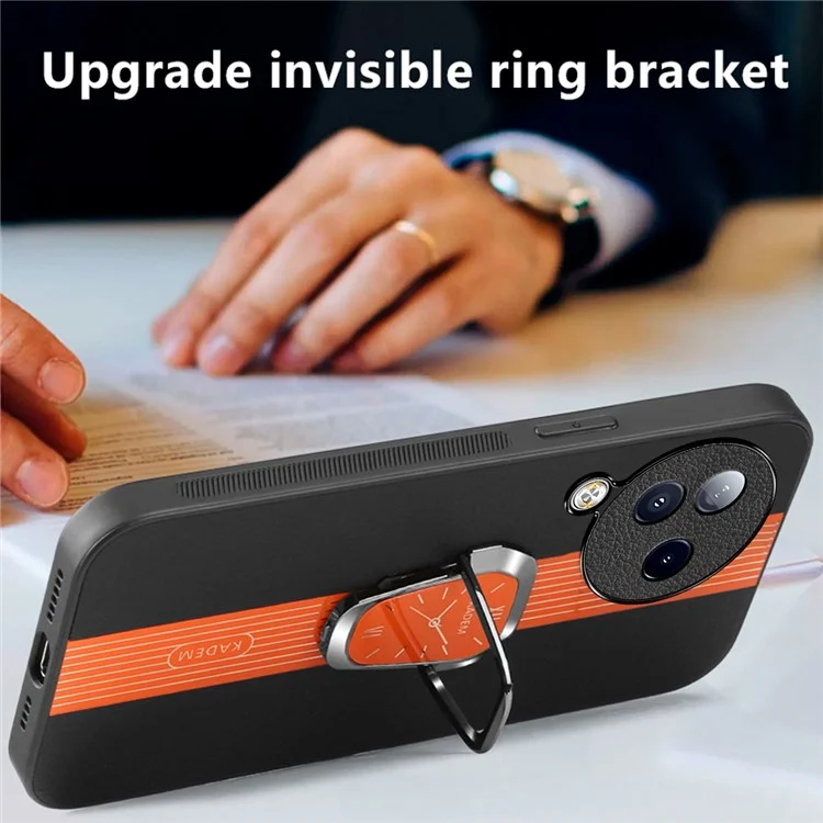 KADEM Para Xiaomi Civi 3 5G Caixa de Suporte de Suporte de Couro PU Shell TPU+Acrílico Capa de Telefone - Preto