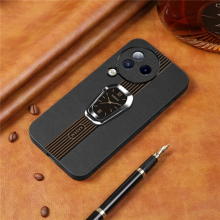 KADEM Para Xiaomi Civi 3 5G Caixa de Suporte de Suporte de Couro PU Shell TPU+Acrílico Capa de Telefone - Preto