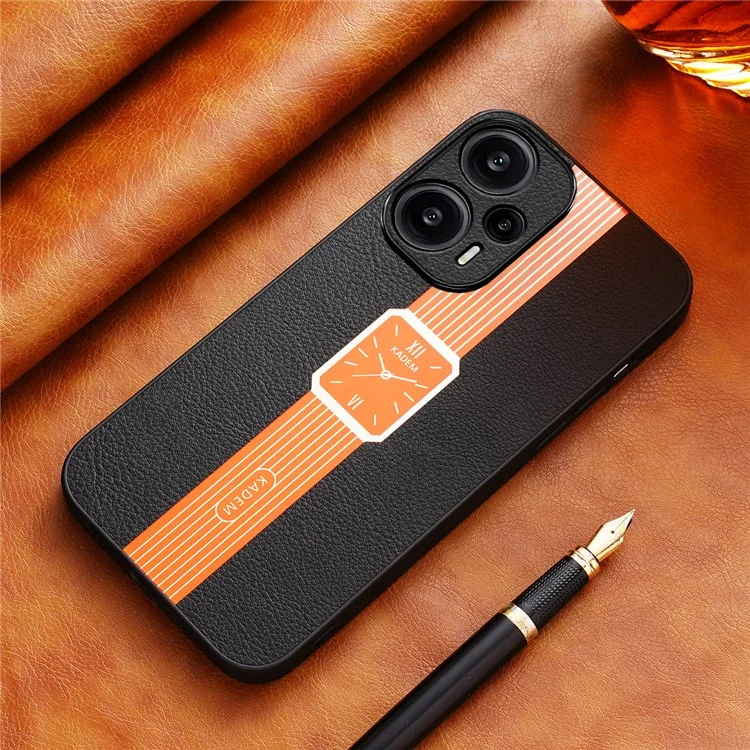 KADEM Für Xiaomi Redmi Note 12 Turbo / Poco F5 5G Cover Smartphone PU-Leder+TPU+Acryl-Rückseite - Orange