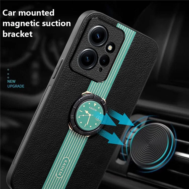 KADEM For Xiaomi Redmi Note 12 4G Phone Case Kickstand Cover Support Magnetic Car Mount - Green