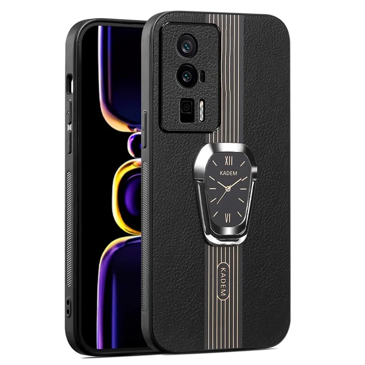 KADEM Für Xiaomi Redmi K60 5G / K60 Pro 5G / K60 Champion Edition / Poco F5 Pro 5G Hülle PU-Leder+TPU+Acryl Handyhülle - Schwarz