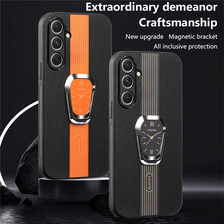 KADEM Pour Samsung Galaxy A13 5G Coque de support Coque PU+TPU+Acrylique Électrolytique Protecteur de téléphone - Noir