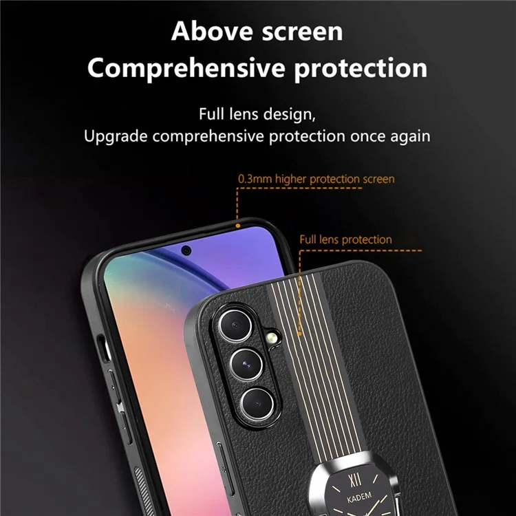 KADEM Pour Samsung Galaxy A13 5G Coque de support Coque PU+TPU+Acrylique Électrolytique Protecteur de téléphone - Noir