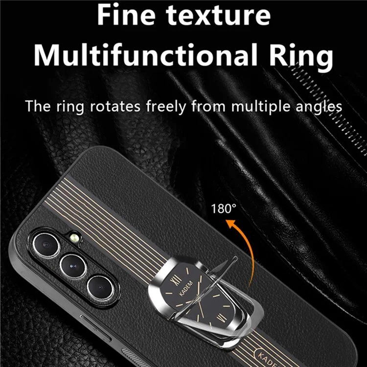 KADEM Pour Samsung Galaxy A13 5G Coque de support Coque PU+TPU+Acrylique Électrolytique Protecteur de téléphone - Noir