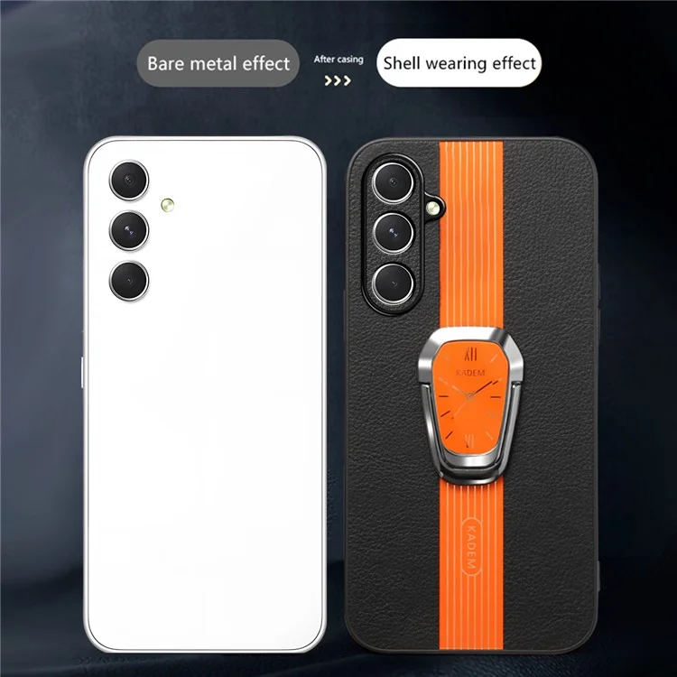 KADEM Pour Samsung Galaxy A13 5G Coque de support Coque PU+TPU+Acrylique Électrolytique Protecteur de téléphone - Noir