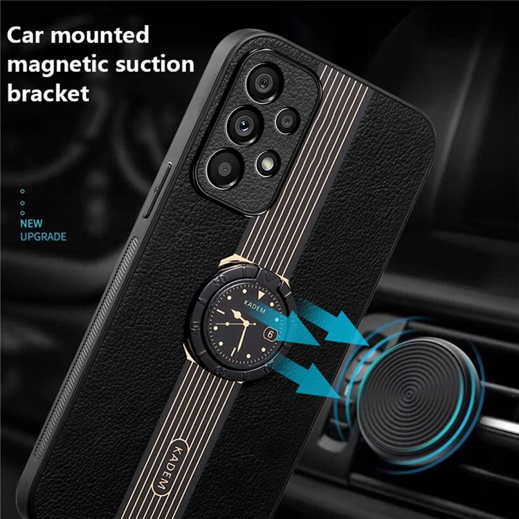 KADEM Para Samsung Galaxy A32 4G (Versão EU) Case Kickstand Suporte de Carro Magnético Capa de Telefone - Preto