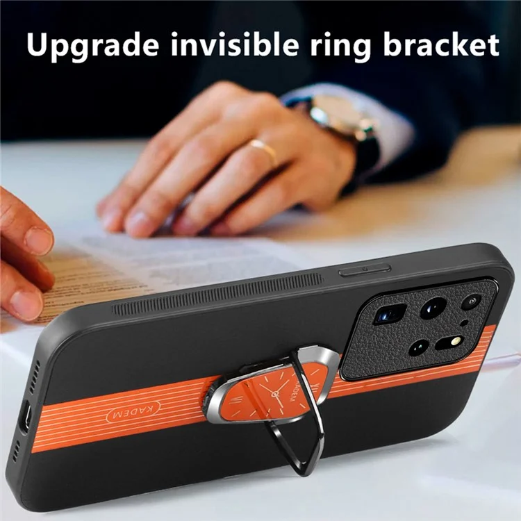 KADEM Pour Samsung Galaxy S20 Ultra Étui en cuir+TPU+Acrylique avec support pliable - Orange
