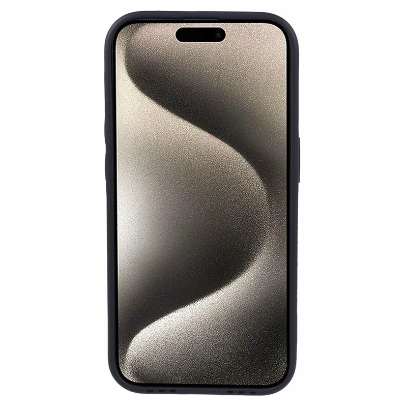 Achterklep voor iPhone 15 Pro Max hoesje met polsbandje Stofbekleed TPU mobieltjeshoes - Blauw