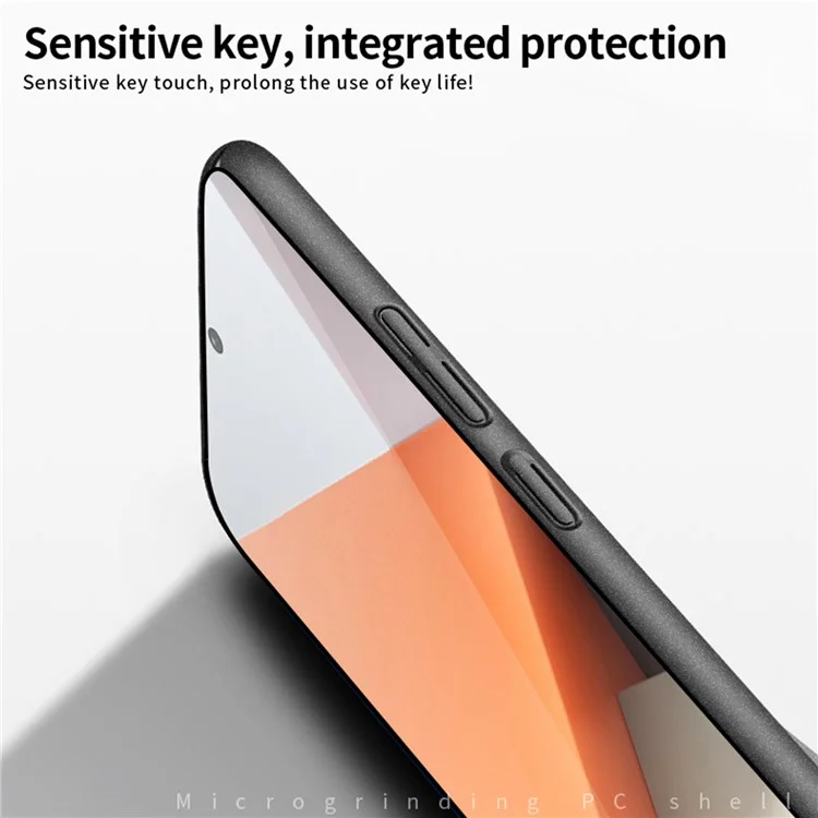 MOFI Щит Матовая серия для Xiaomi Redmi Note 13 Pro+ 5G Чехол для телефона Жесткий ПК Анти-отпечаток пальцев Крышка - Черный