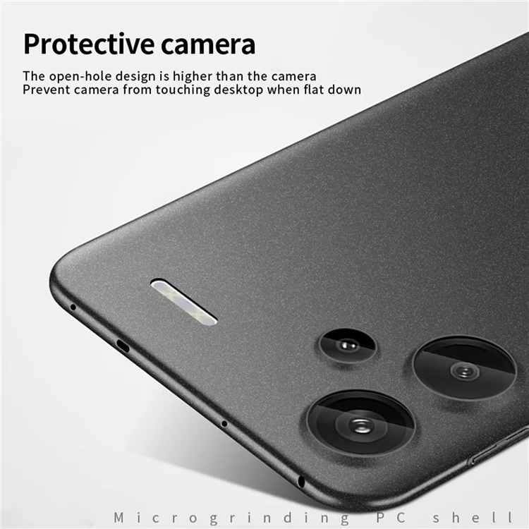 MOFI Щит Матовая серия для Xiaomi Redmi Note 13 Pro+ 5G Чехол для телефона Жесткий ПК Анти-отпечаток пальцев Крышка - Черный
