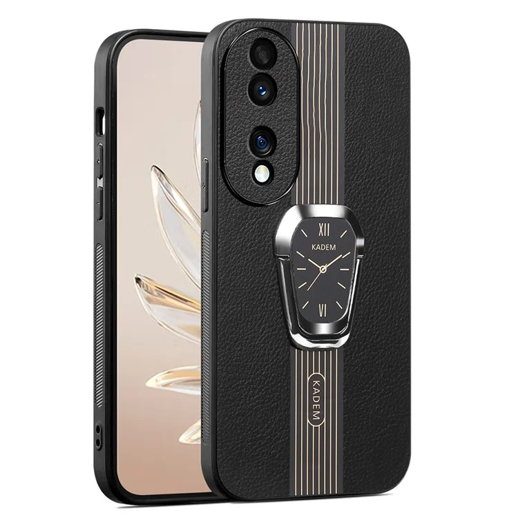 KADEM For Honor 70 5G Hülle TPU+Acryl Handyhülle mit PU-Leder-Beschichtung - Schwarz